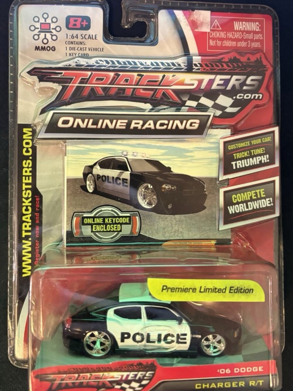 Tracksters Online Racing Limited Edition 2006 Dodge Charger Police 1:64 Diecast